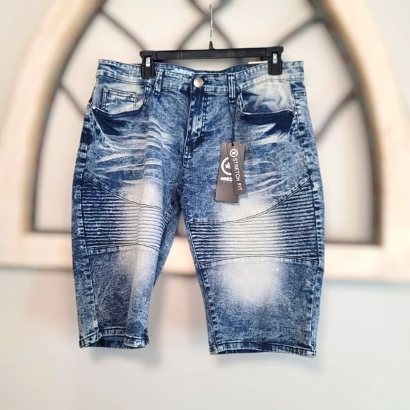 *NWT* MECCA Since Day One Mac-8006 Stretch Fit Acid Wash Shorts Size 32 - Picture 1 of 4